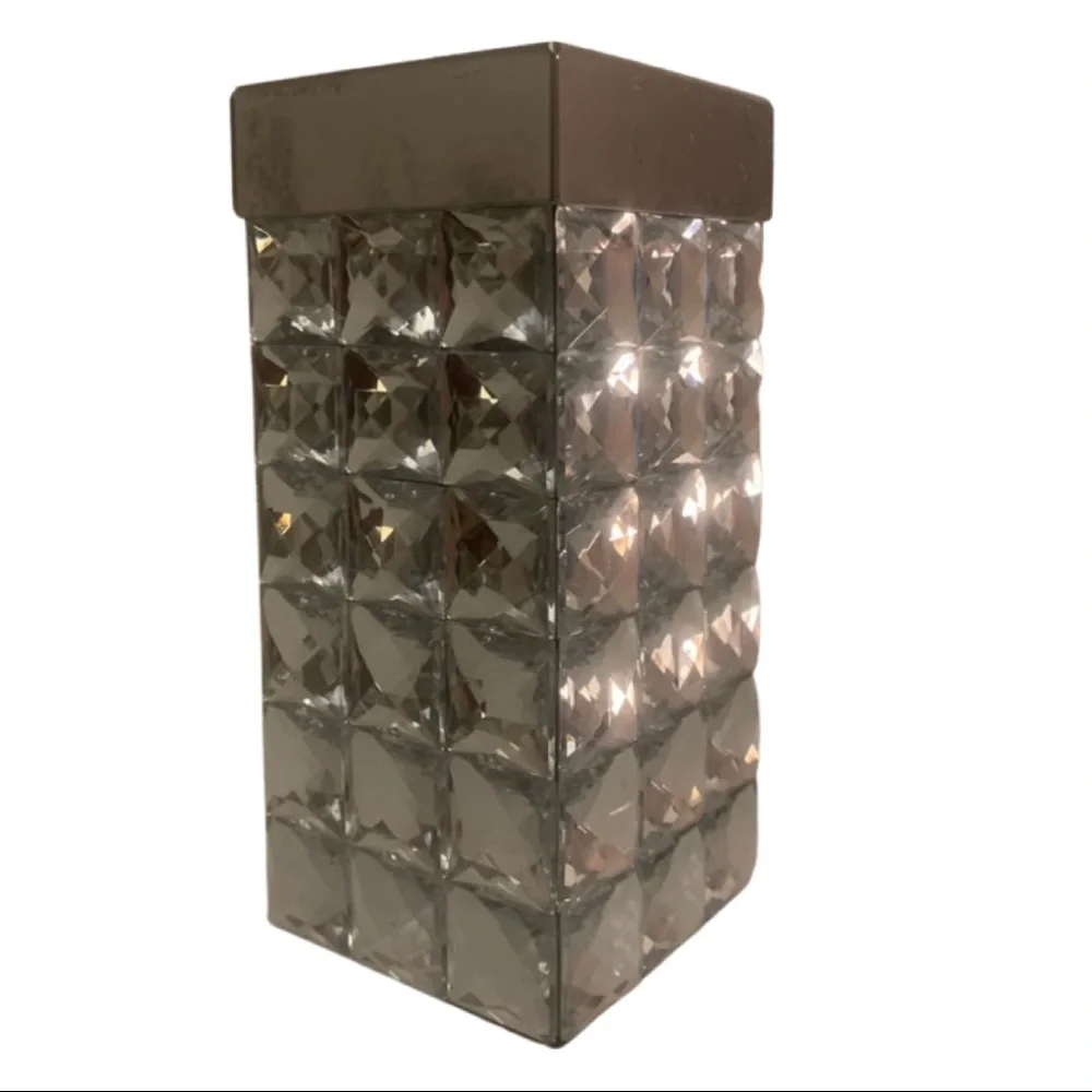 Mirrored makeup brush container